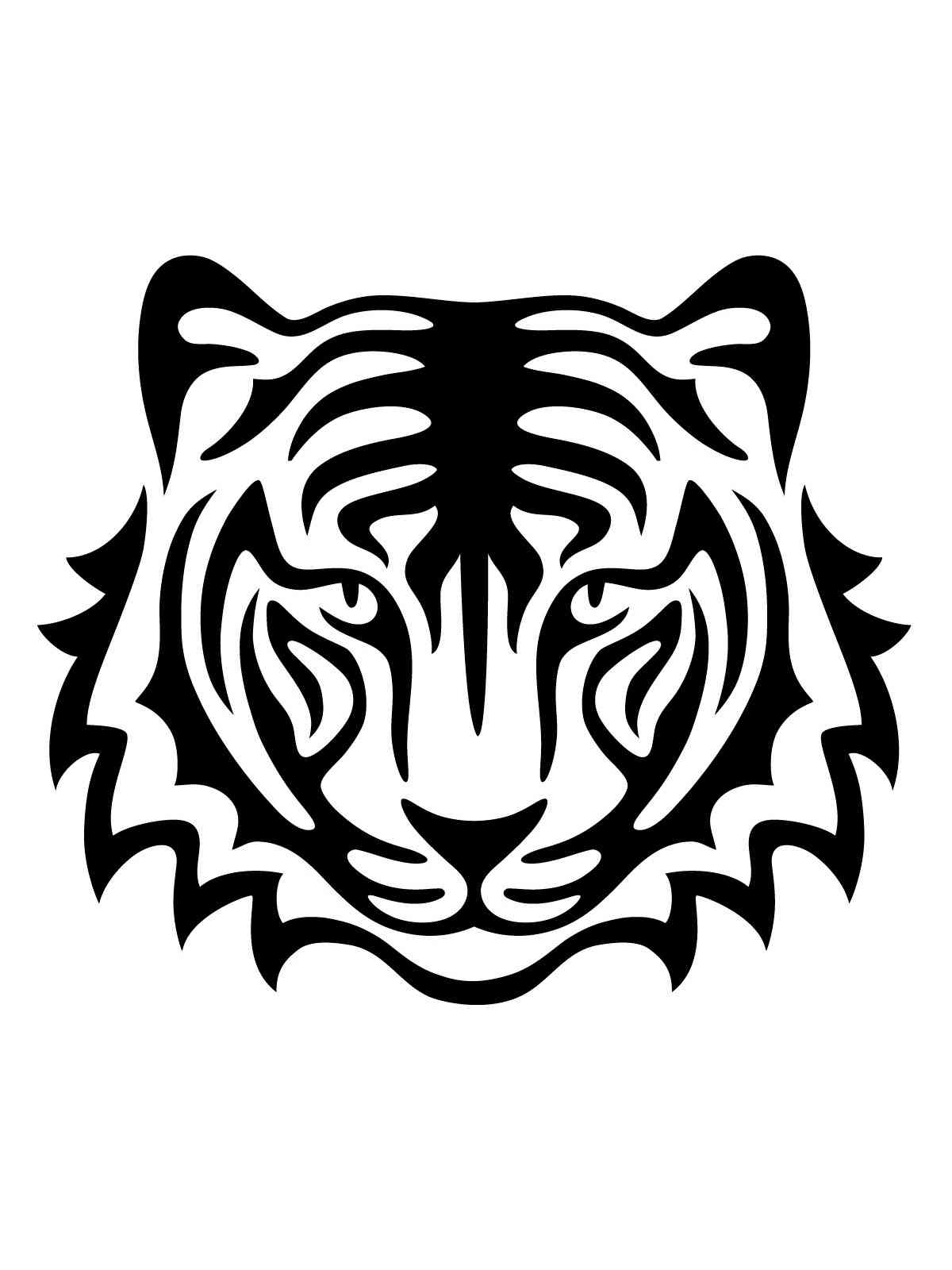 Тигр для раскрашивания 7