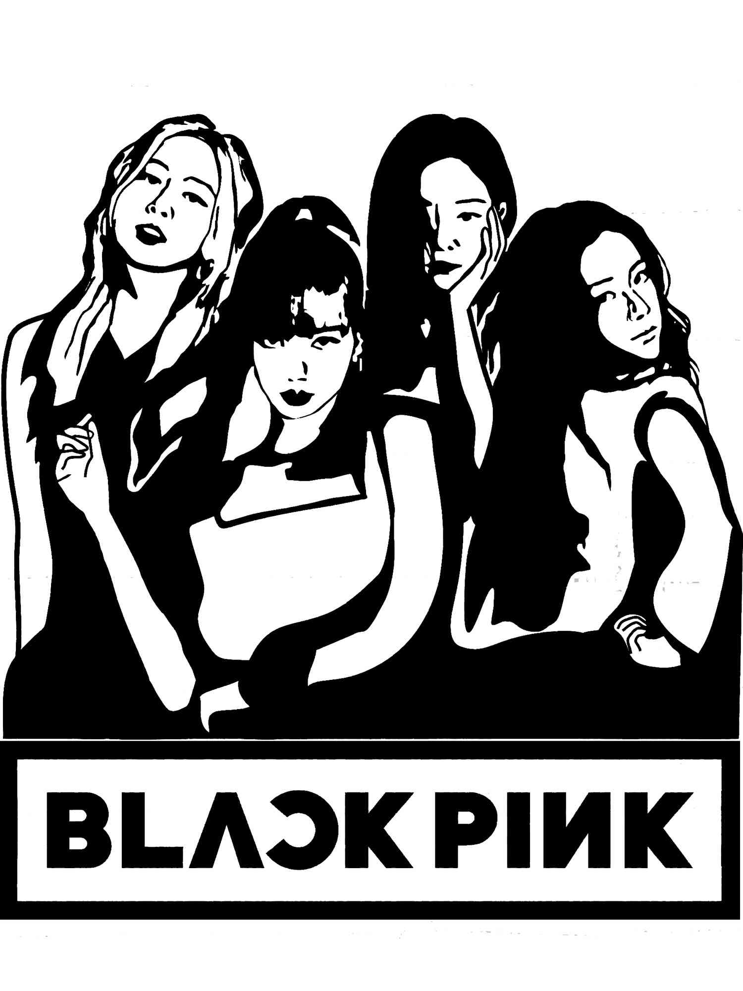 Трафареты blackpink для раскрашивания