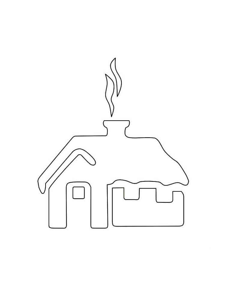 Трафареты дома картинка для раскрашивания 2