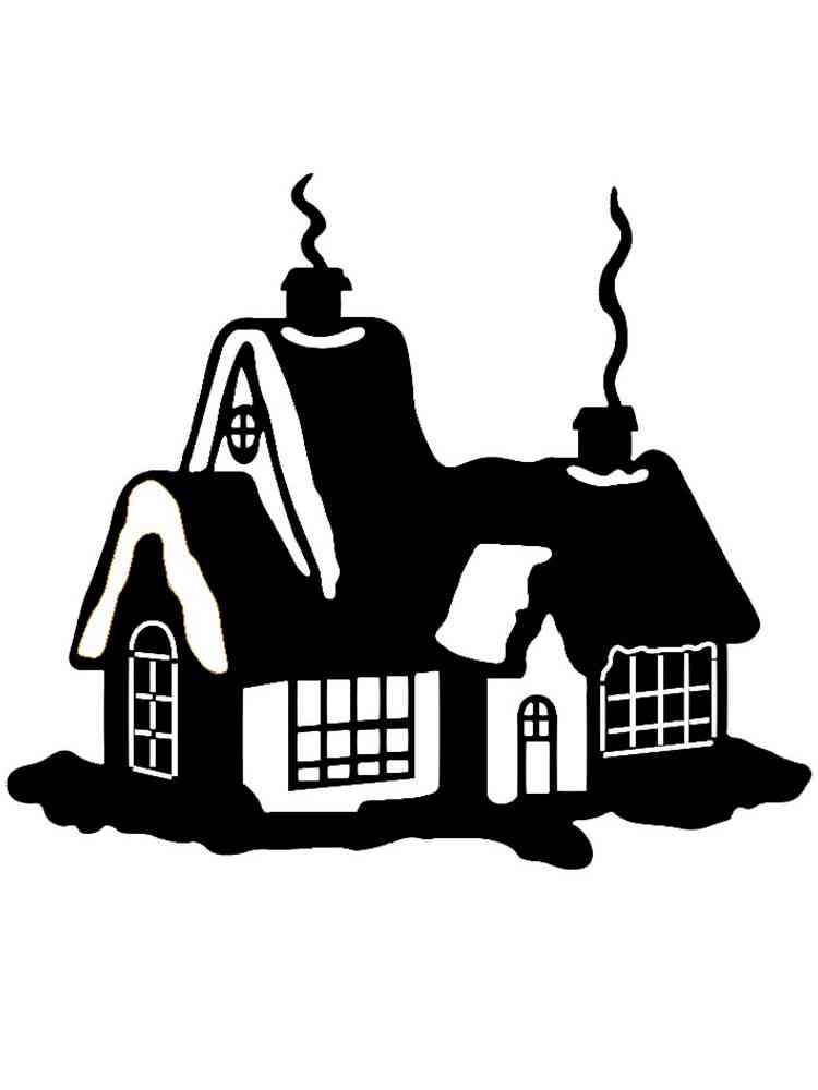 Трафареты дома картинка для раскрашивания