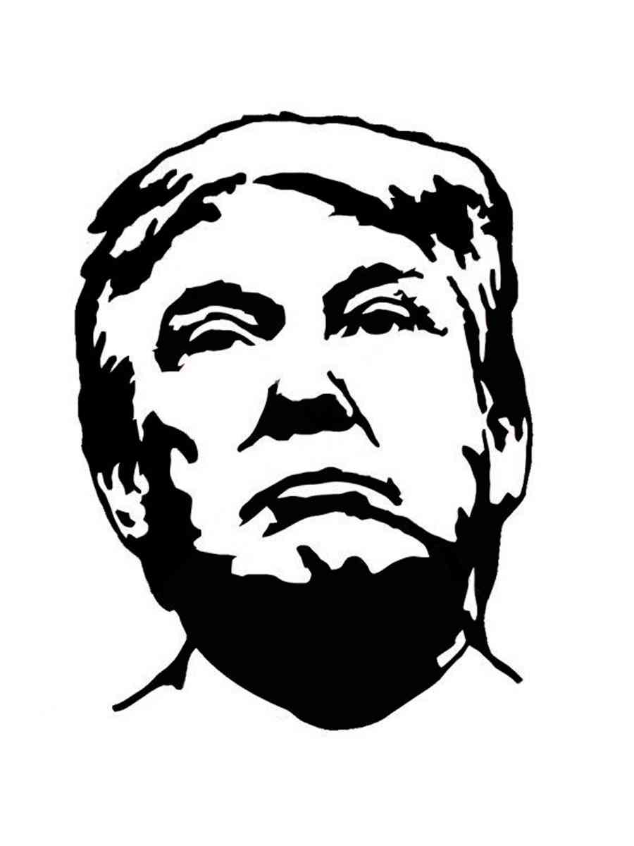Трафареты дональда трампа рисунок для раскрашивания