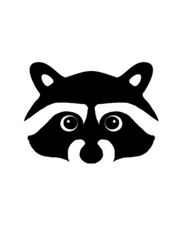 Трафареты енота картинка для раскрашивания