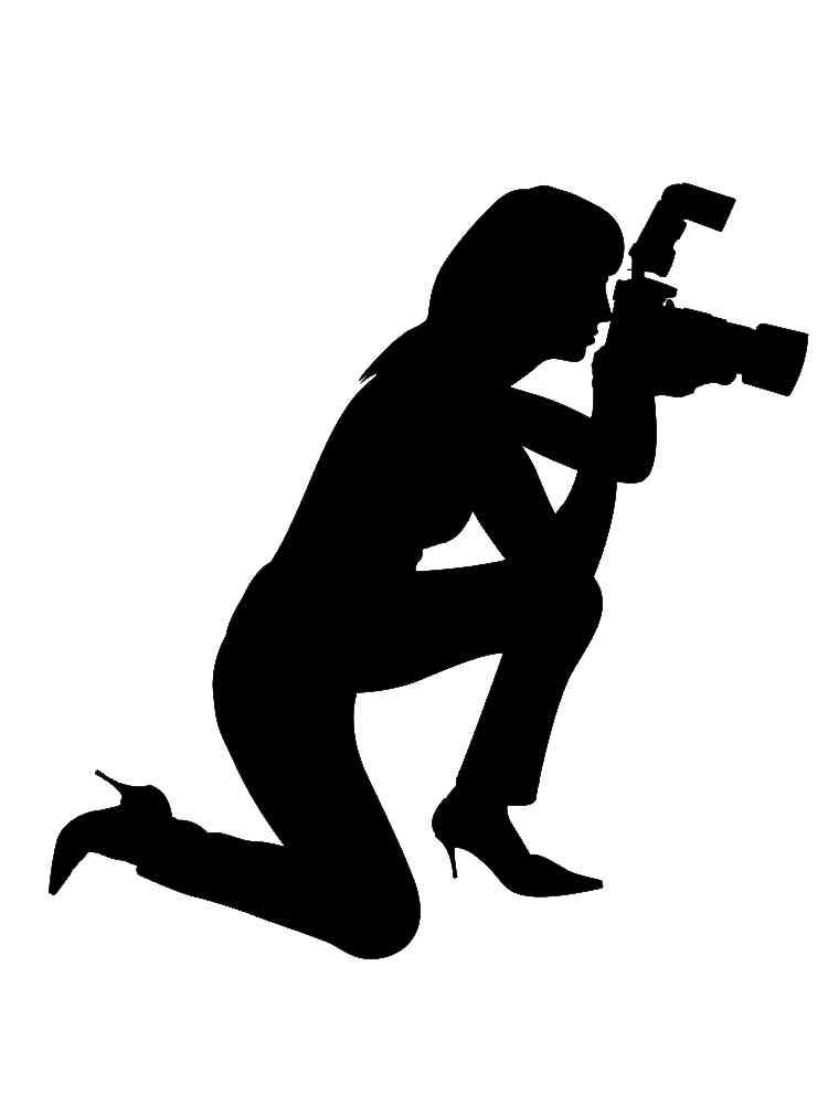 Трафареты фотоаппарата черно-белая раскраска 3