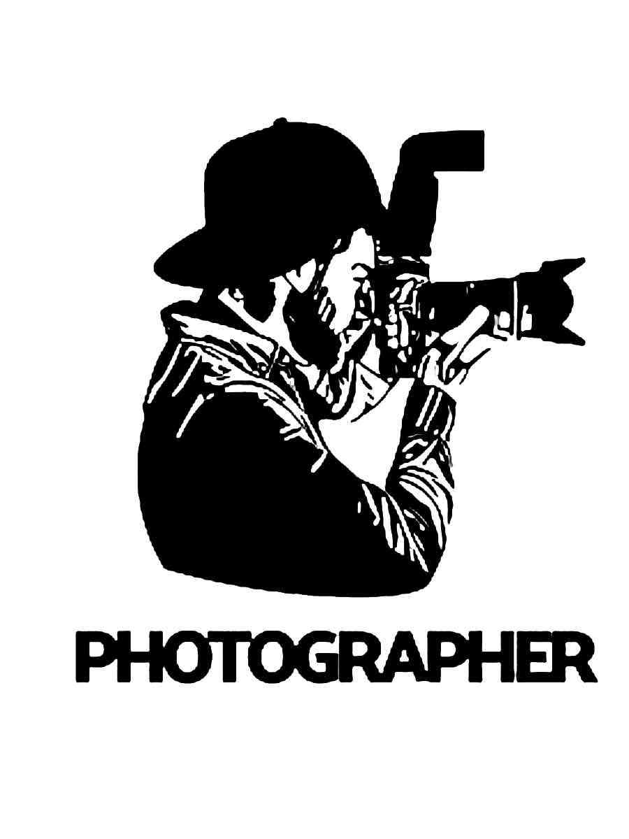Трафареты фотографа черно-белая раскраска