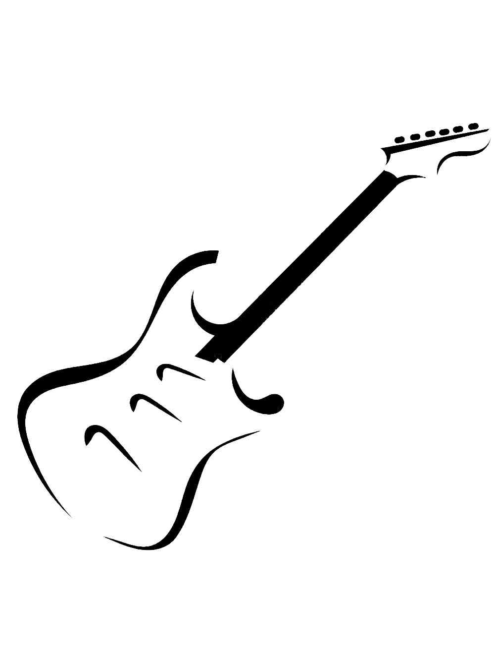 Трафареты гитар черно-белая раскраска