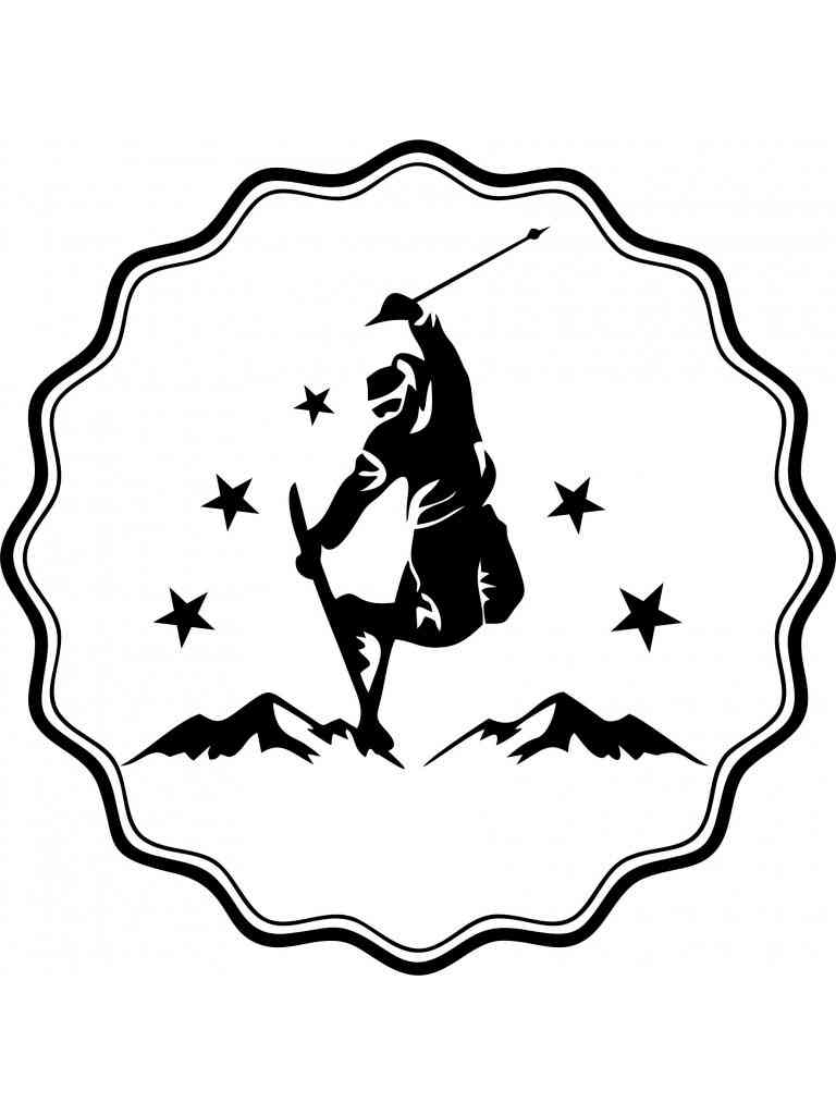 Трафареты горнолыжников для раскрашивания 6