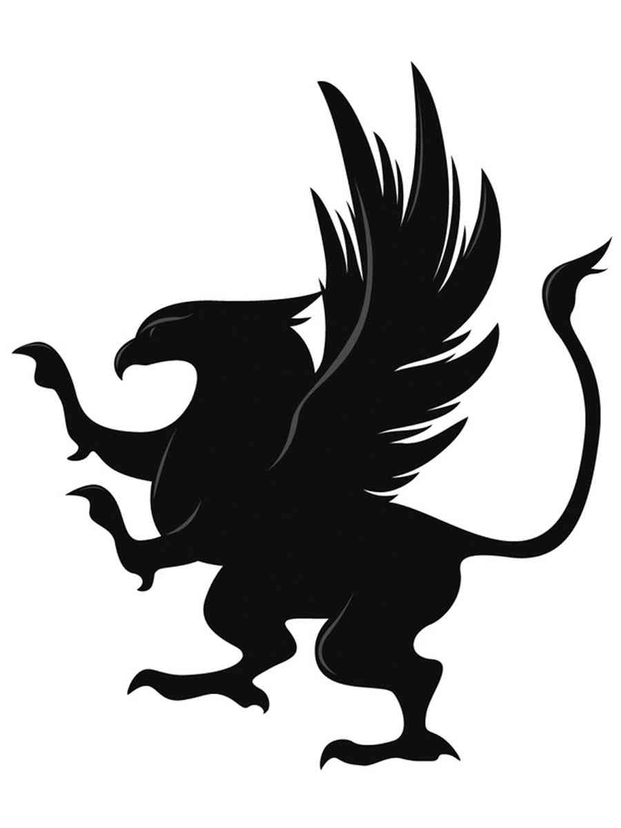 Трафареты грифона черно-белая раскраска