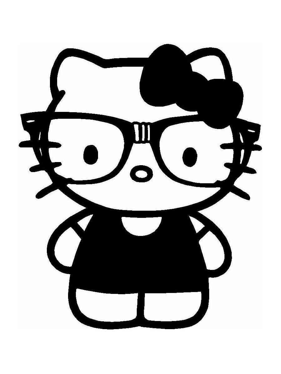 Трафареты hello kitty черно-белая раскраска