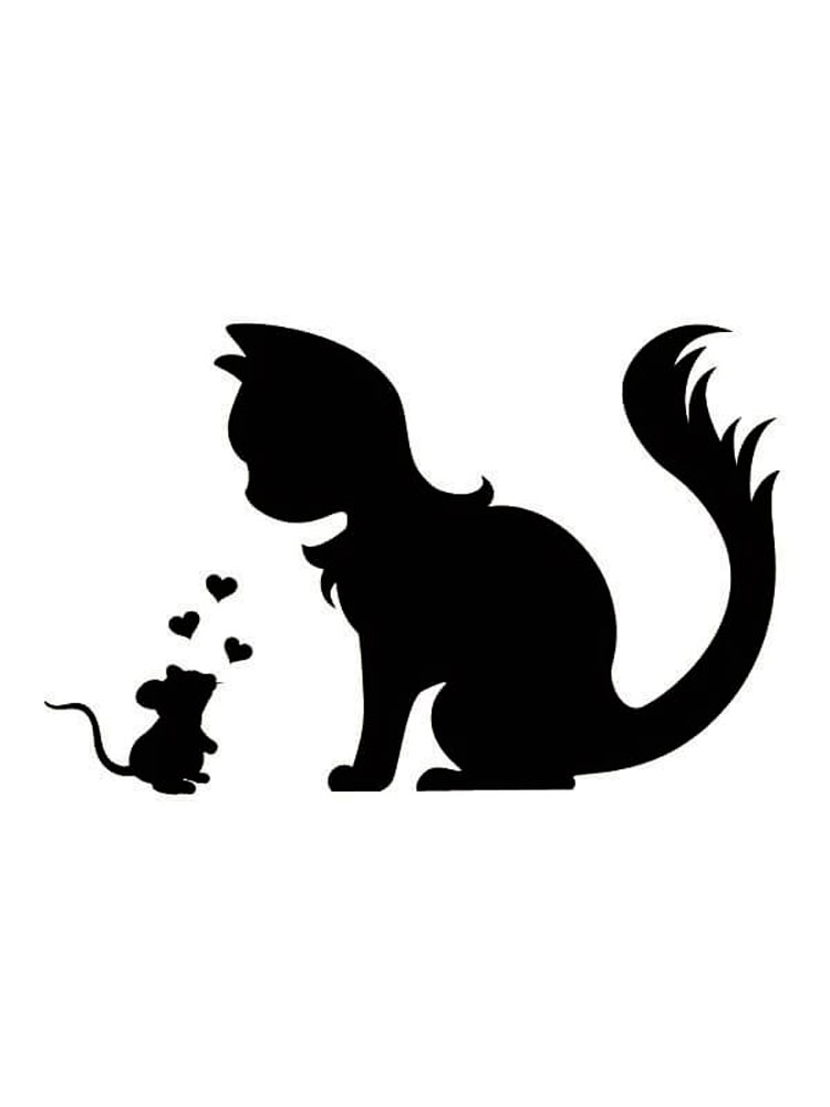 Трафареты кошек картинка для раскрашивания 2