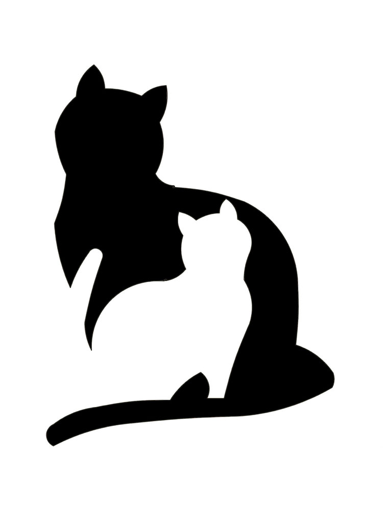 Трафареты кошек рисунок для раскрашивания 2
