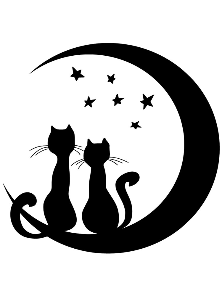 Трафареты кошек рисунок для раскрашивания