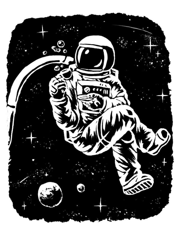 Трафареты космоса картинка для раскрашивания