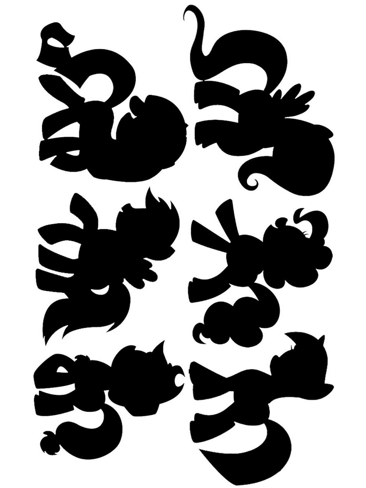 Трафареты май литл пони раскраска для детей