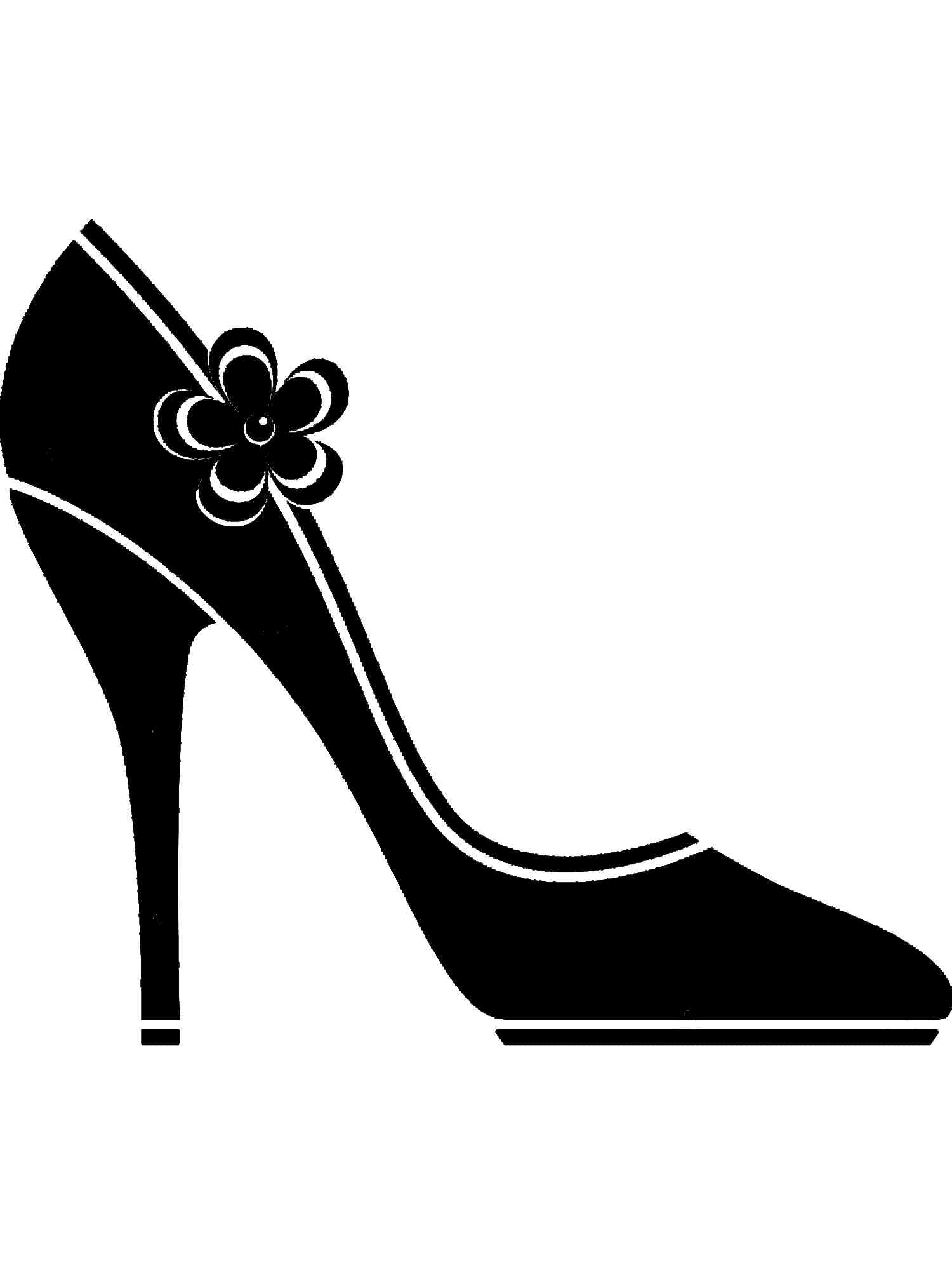 Трафареты обуви черно-белая раскраска