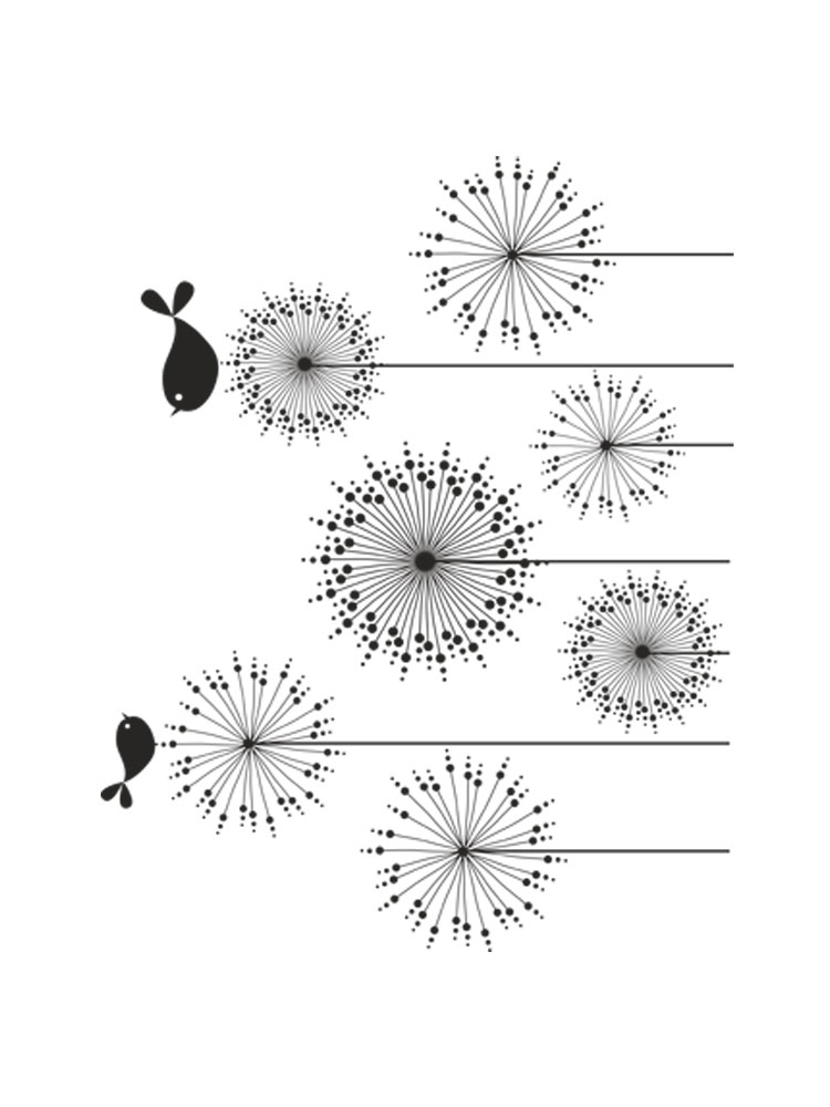 Трафареты одуванчики картинка для раскрашивания