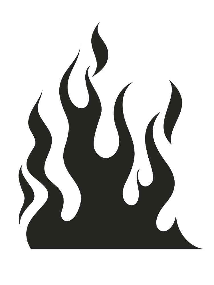 Трафареты огня картинка для раскрашивания