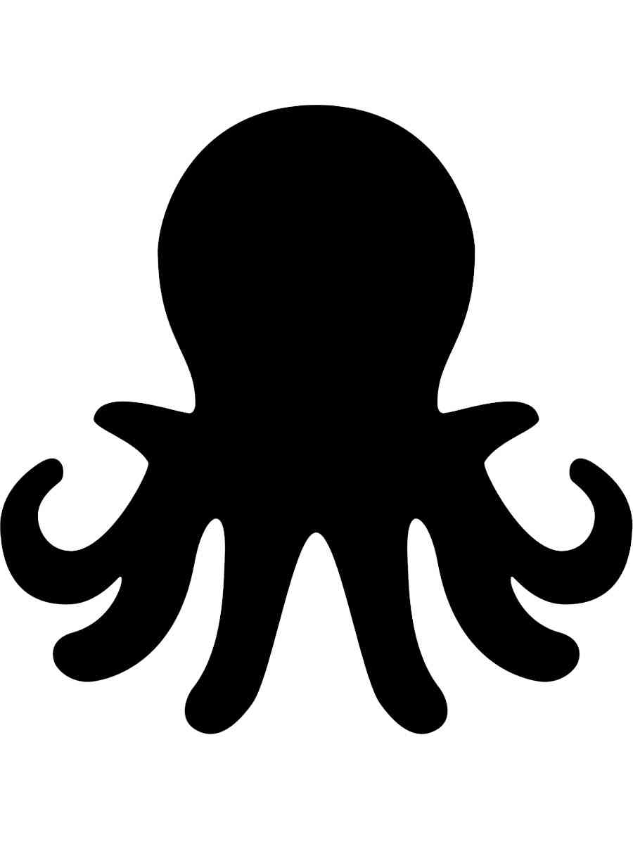 Трафареты осьминога рисунок для раскрашивания