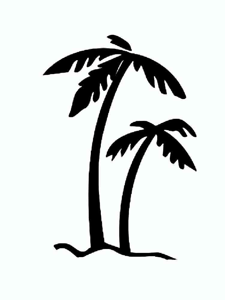 Трафареты пальм рисунок для раскрашивания 3