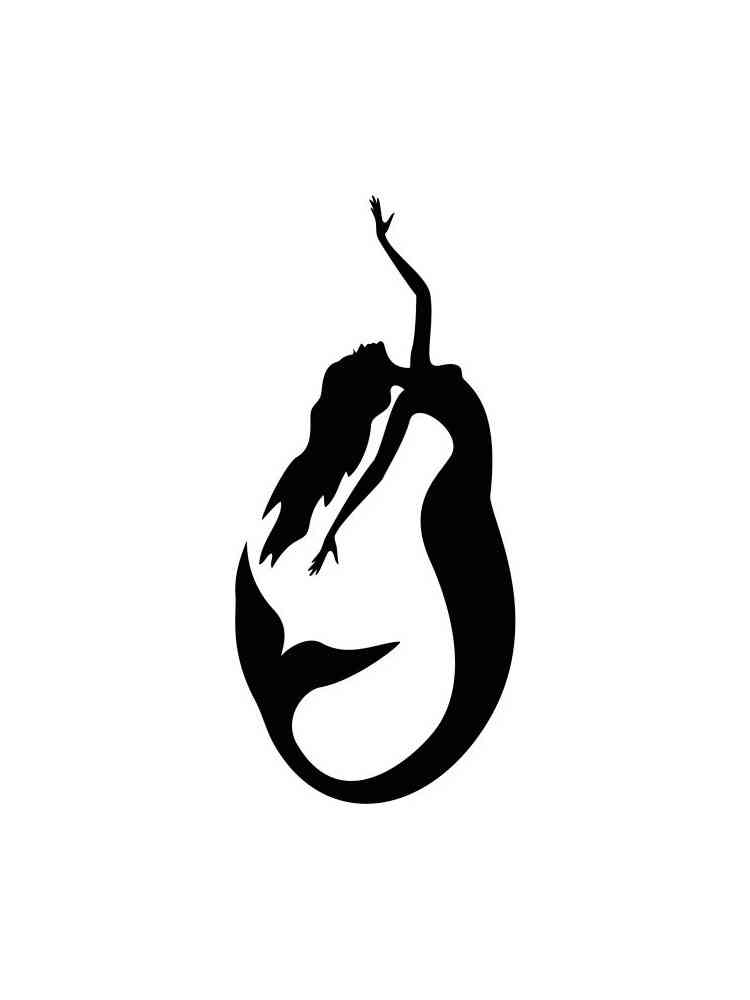 Трафареты русалок для раскрашивания 3