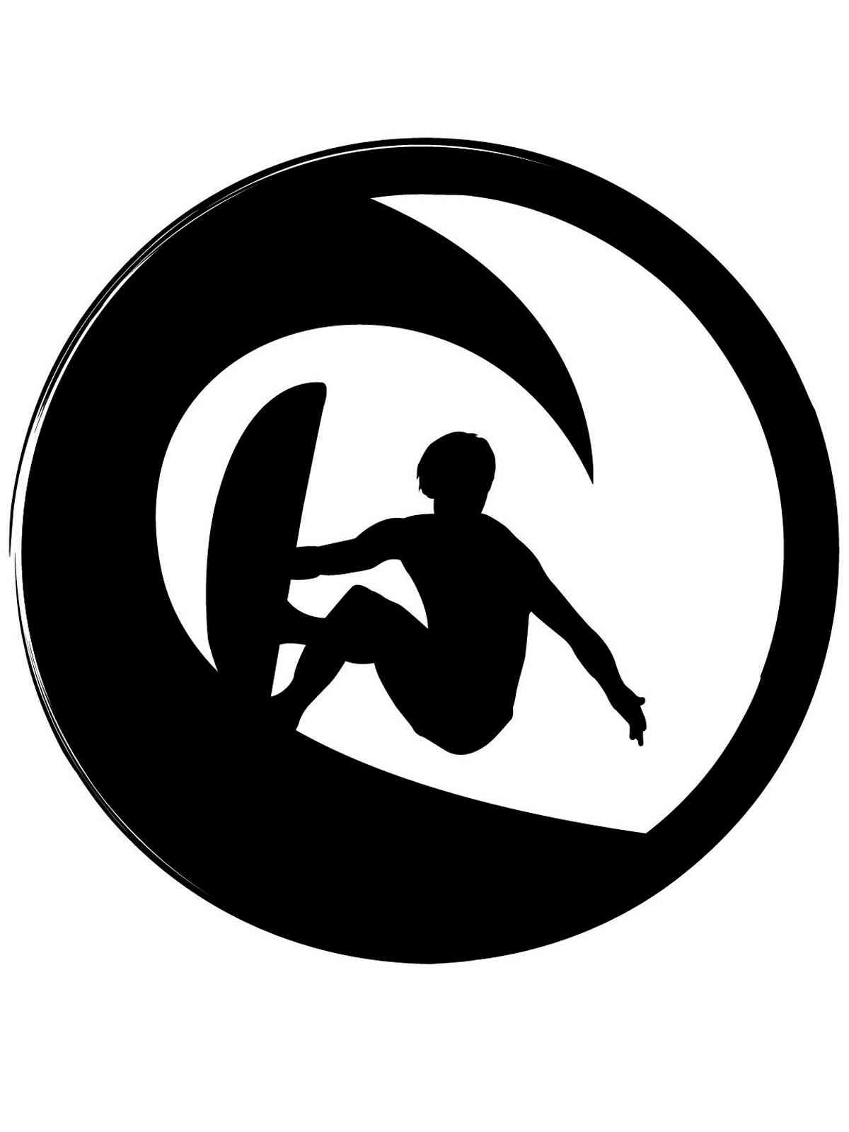 Трафареты серфинга картинка для раскрашивания