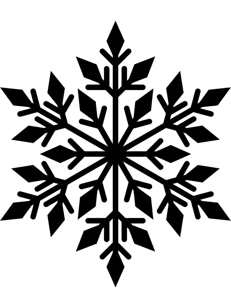 Трафареты снежинки картинка для раскрашивания 2