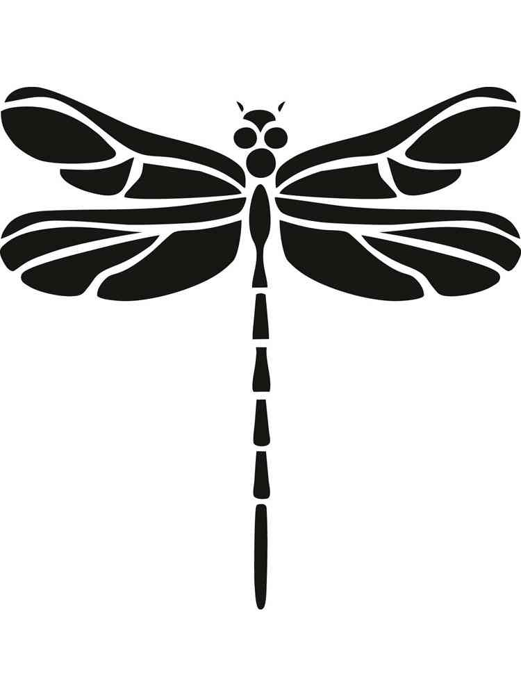 Трафареты стрекоз картинка для раскрашивания