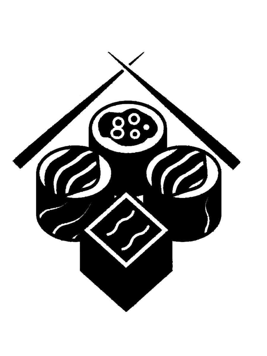 Трафареты суши картинка для раскрашивания
