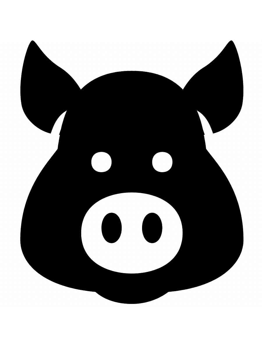 Трафареты свиньи раскраска для детей