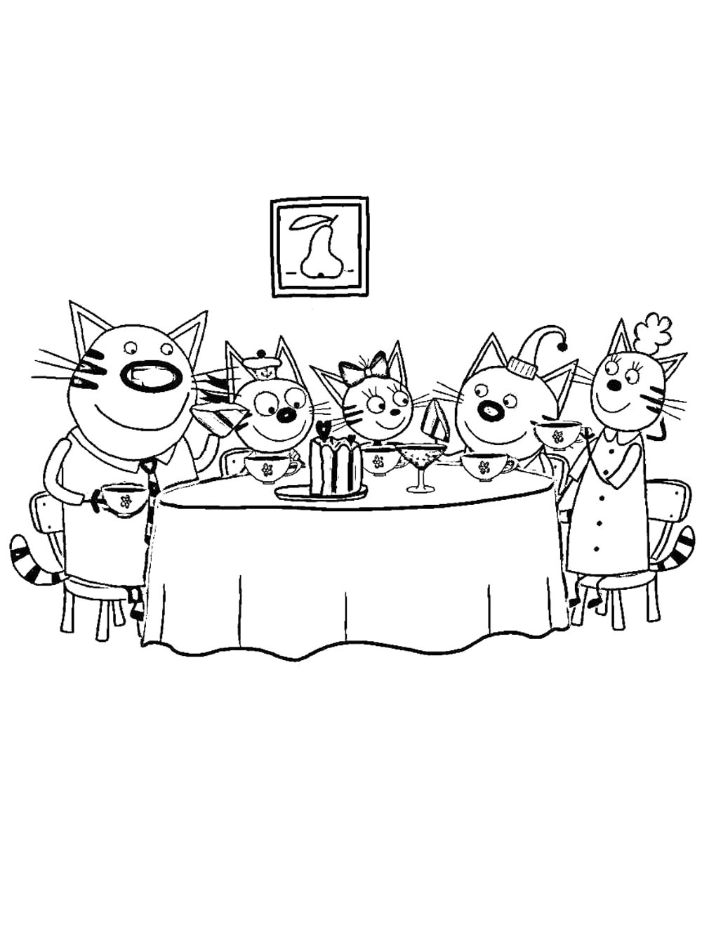 Три кота для раскрашивания 2