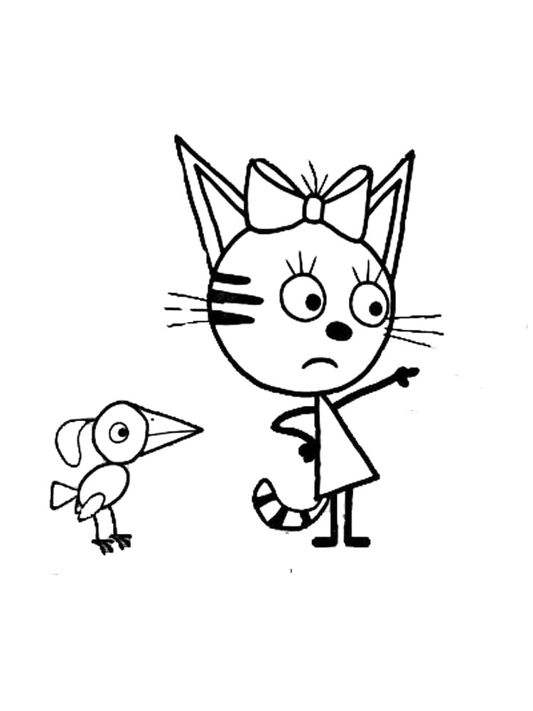 Три кота рисунок для раскрашивания 4