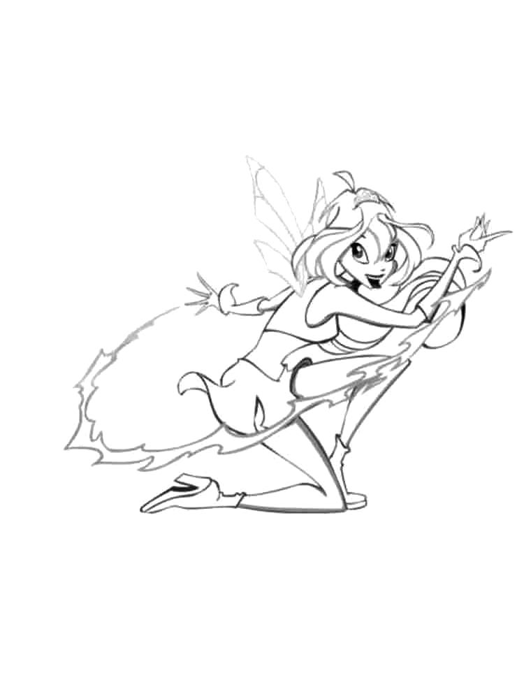 Винкс (winx) черно-белая раскраска 14