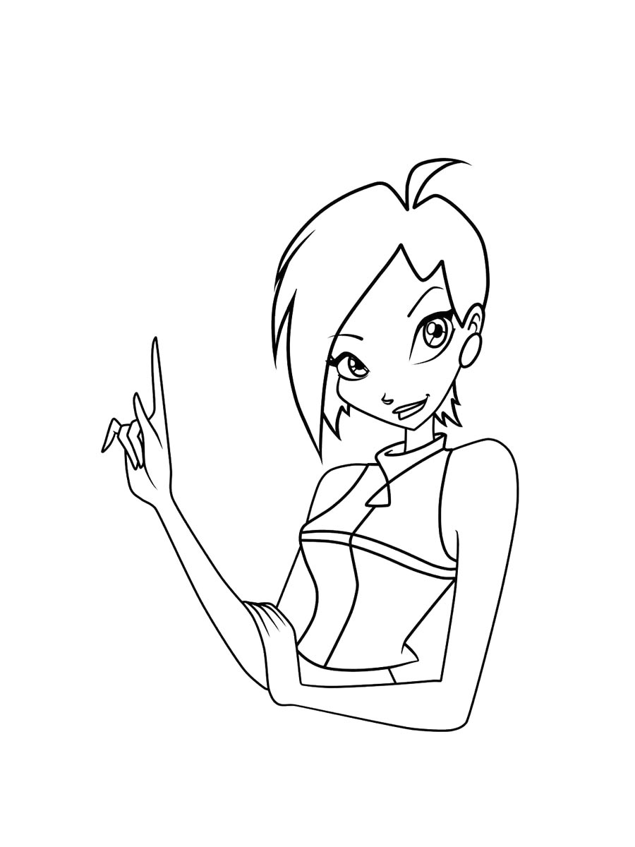 Винкс (winx) черно-белая раскраска 18