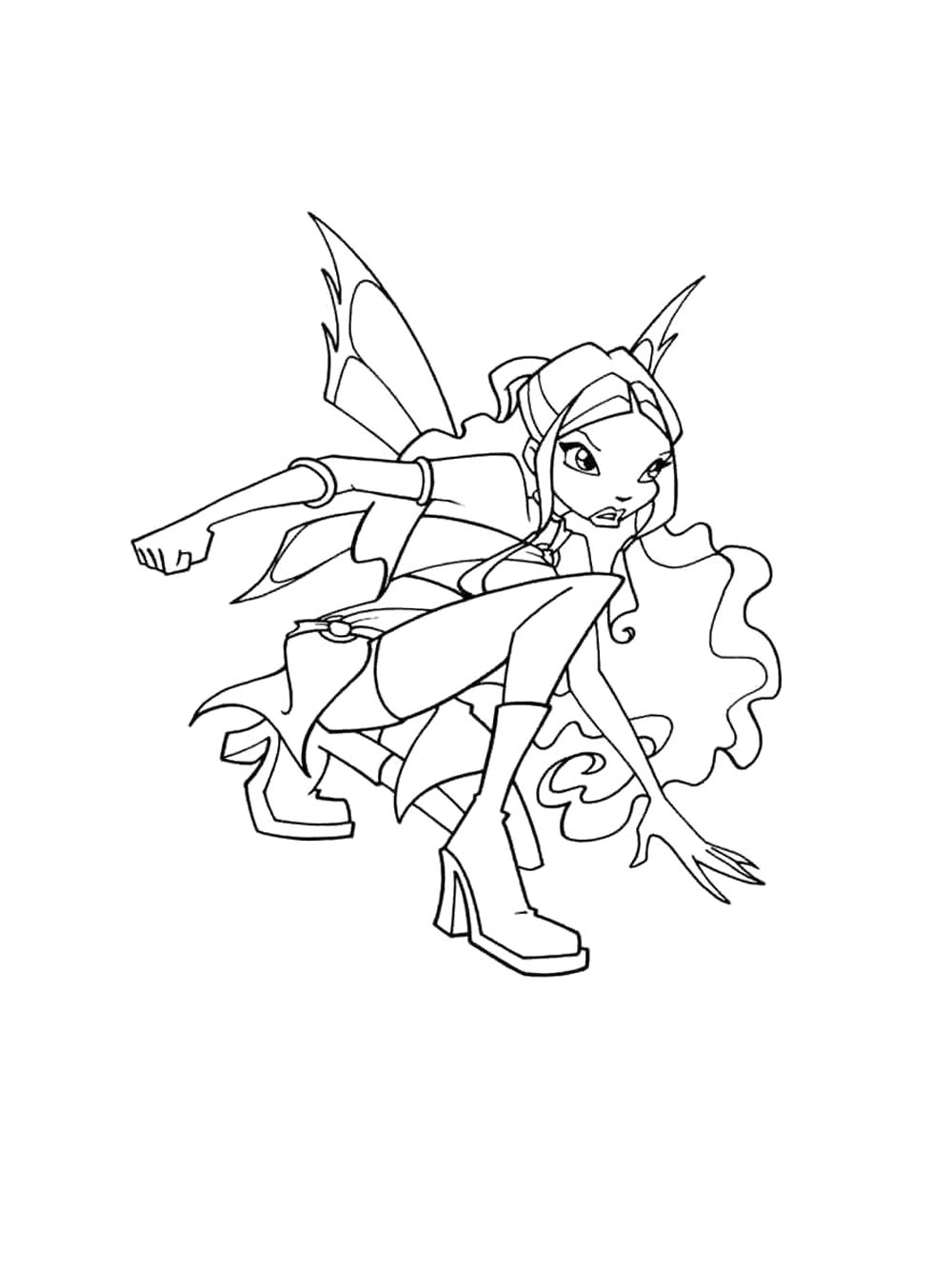 Винкс (winx) черно-белая раскраска 22