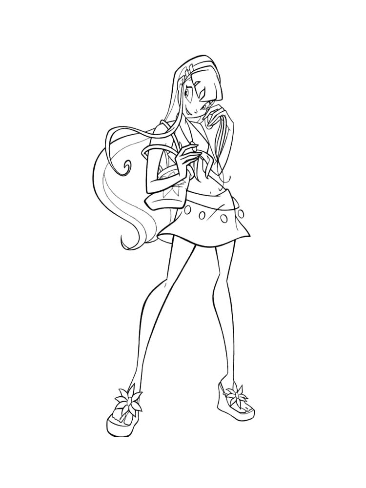 Винкс (winx) черно-белая раскраска 31