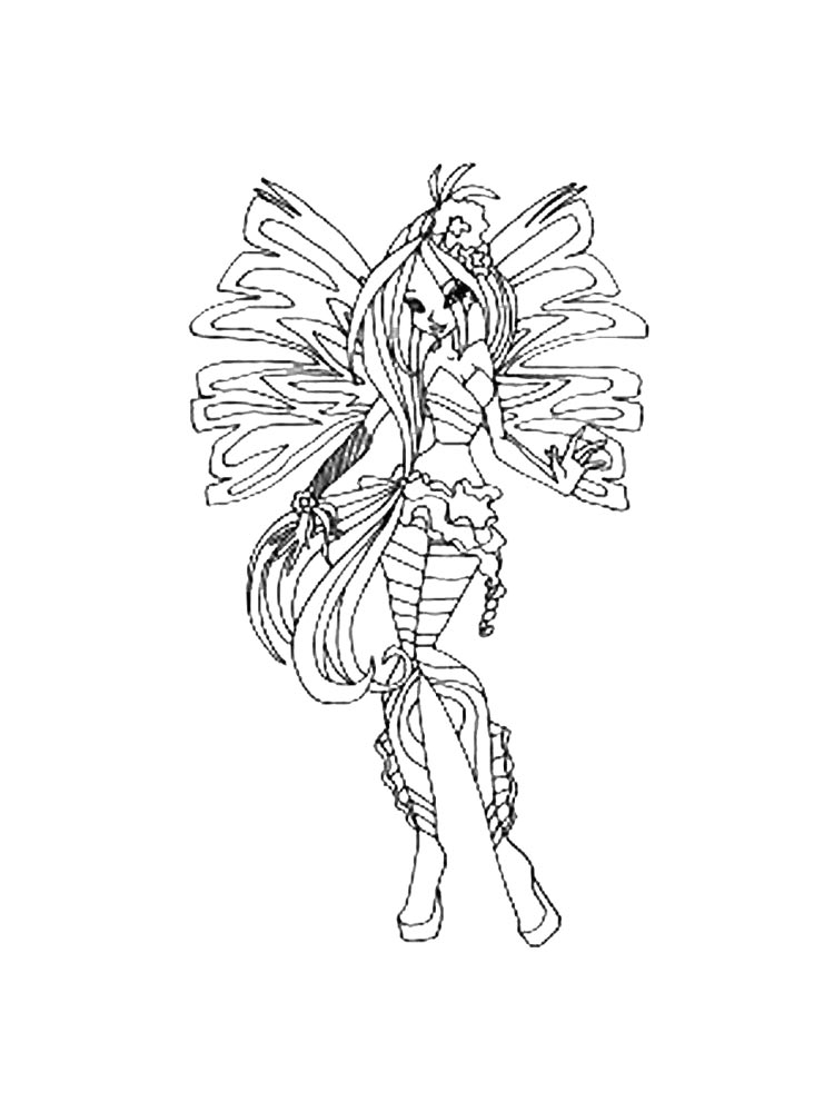Винкс (winx) черно-белая раскраска 33