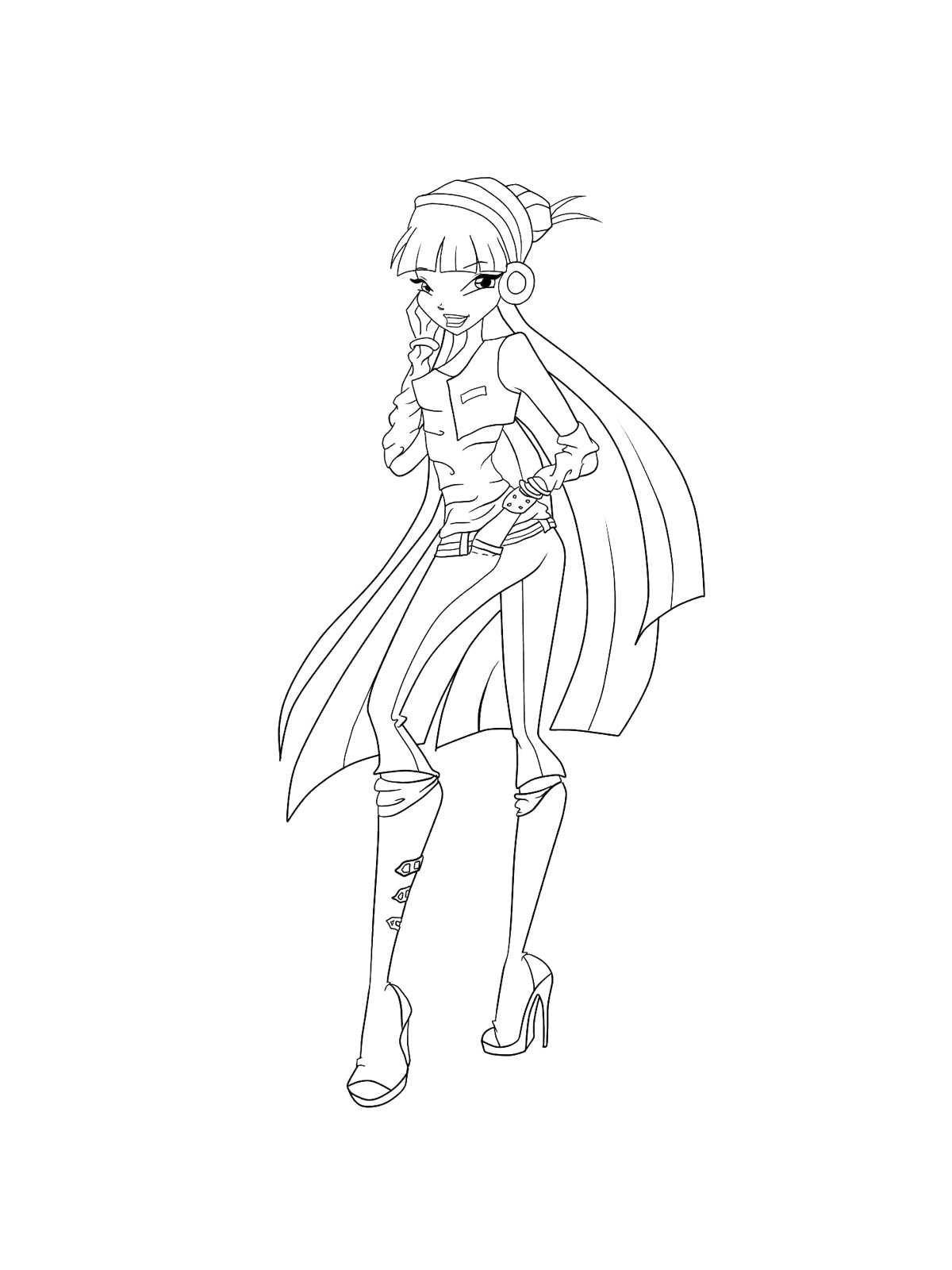 Винкс (winx) черно-белая раскраска 9
