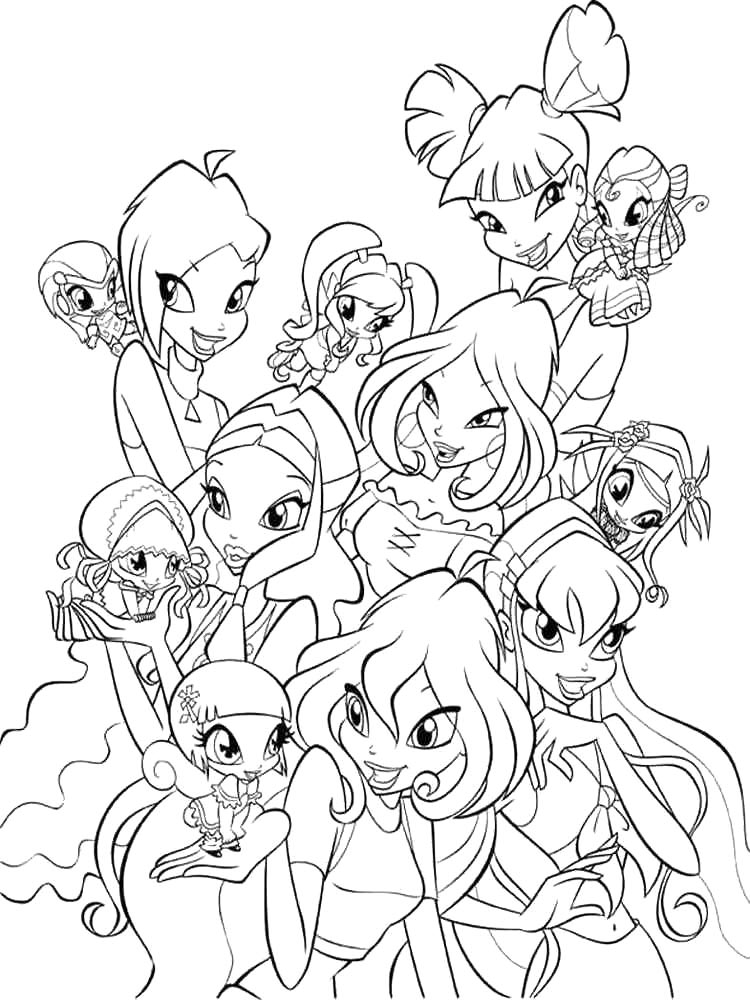 Винкс (winx) для раскрашивания 12