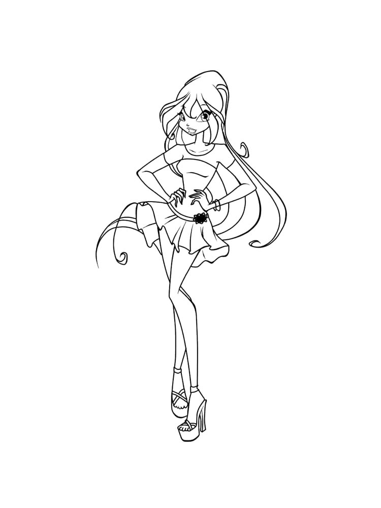 Винкс (winx) картинка для раскрашивания 16