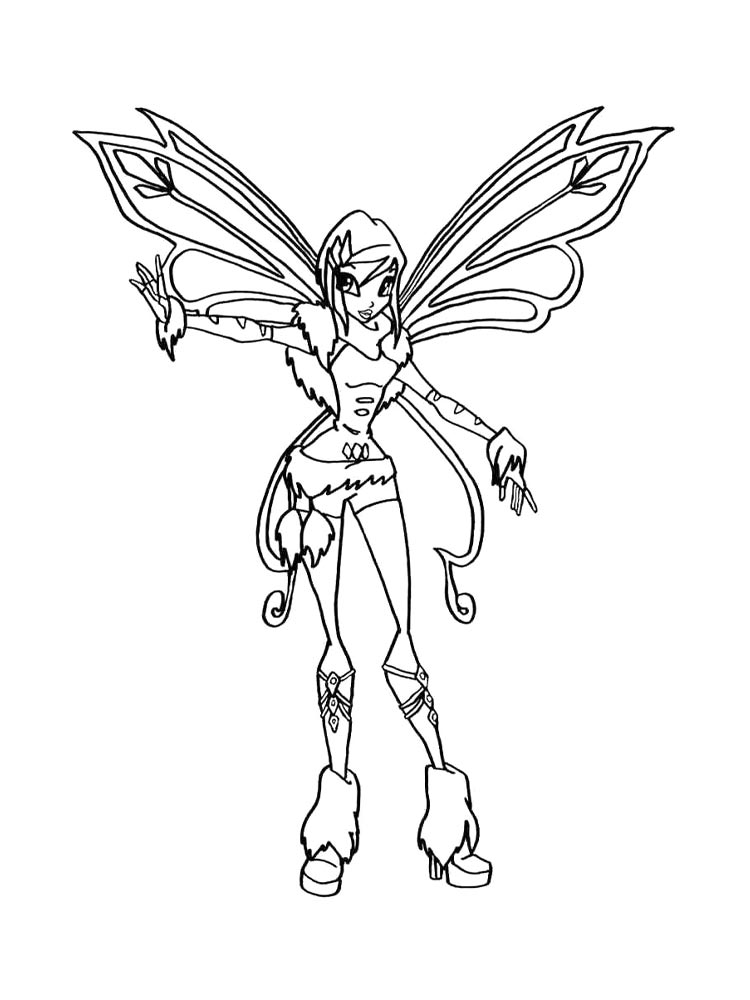 Винкс (winx) картинка для раскрашивания 19