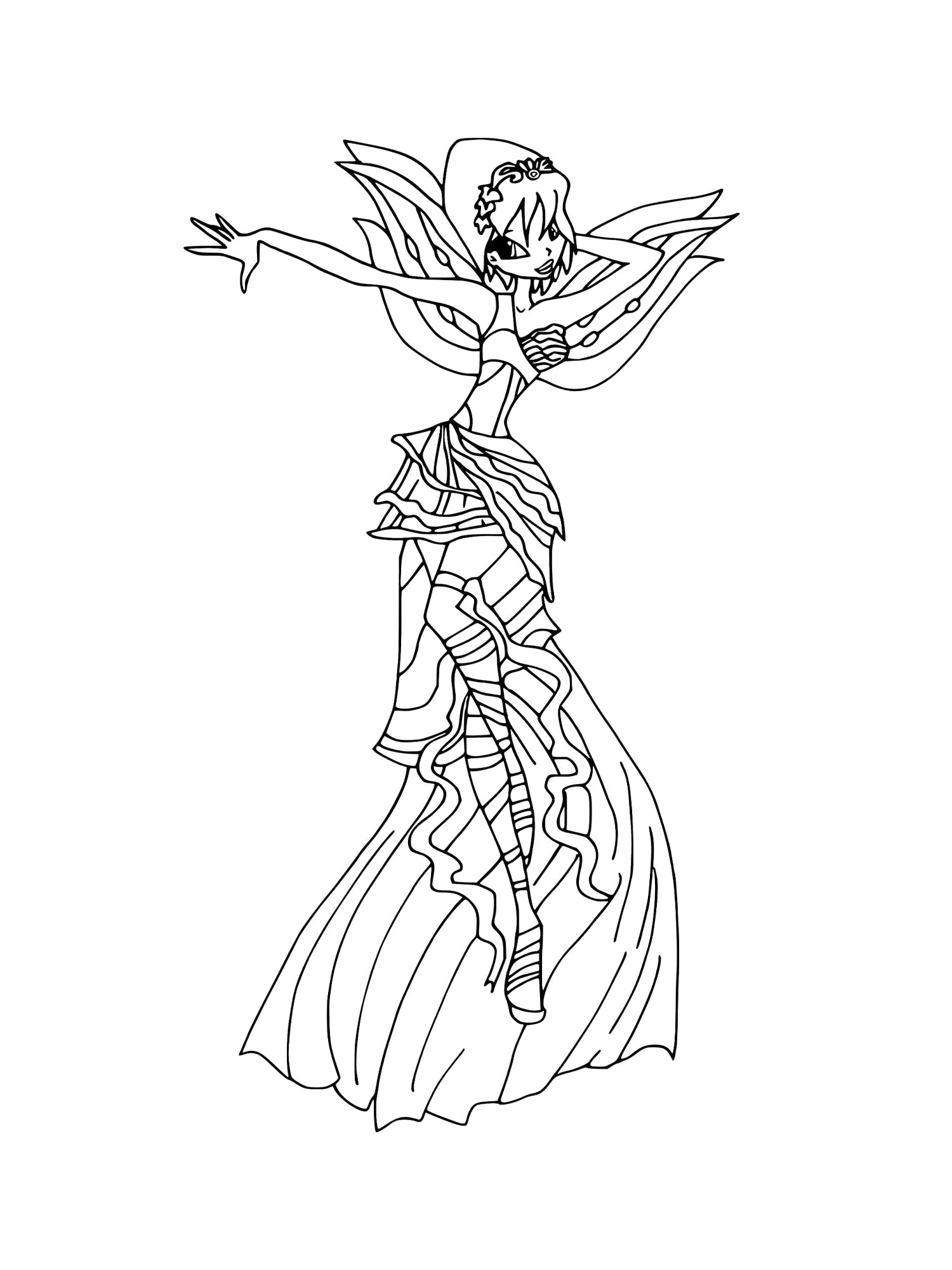 Винкс (winx) картинка для раскрашивания 2