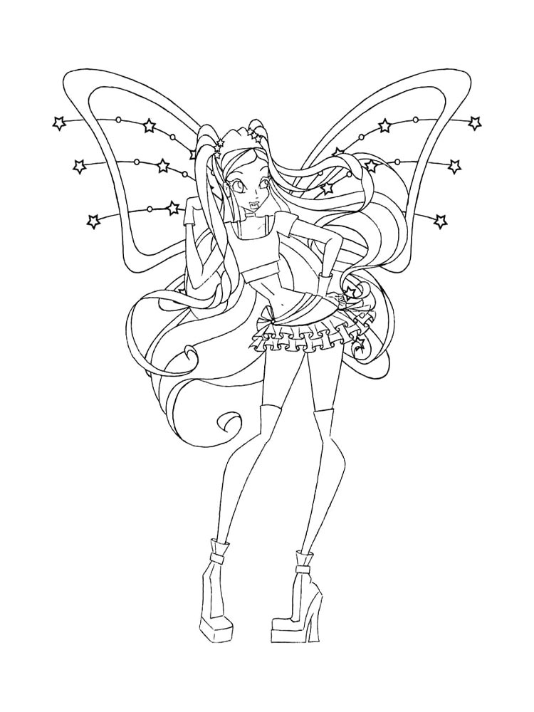 Винкс (winx) картинка для раскрашивания 30