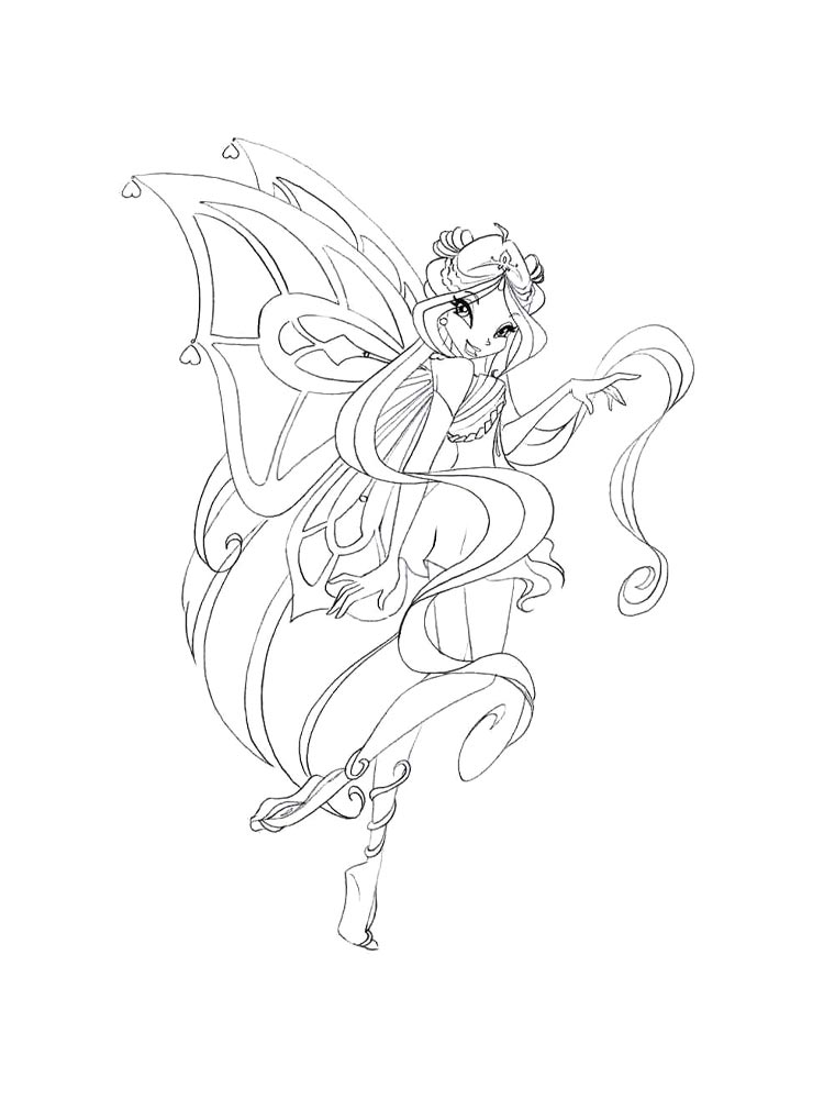 Винкс (winx) картинка для раскрашивания 34