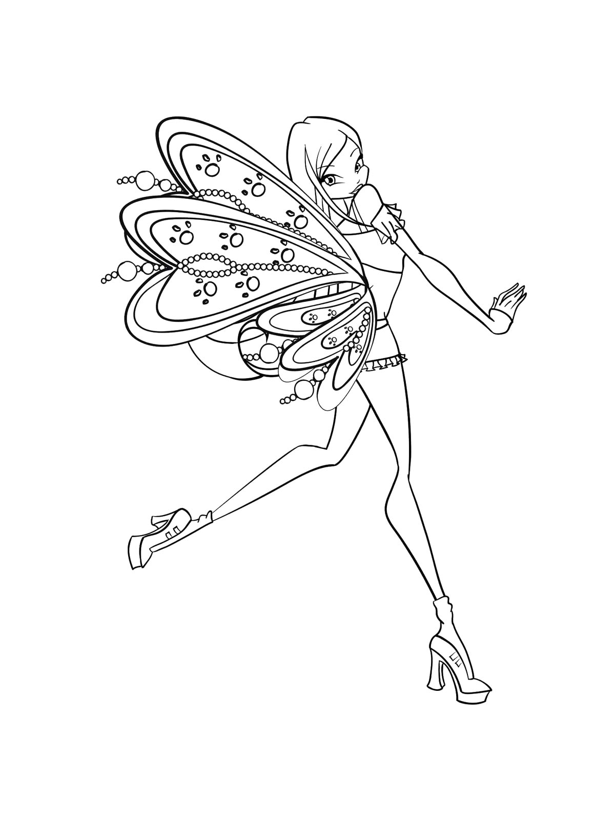 Винкс (winx) картинка для раскрашивания 6