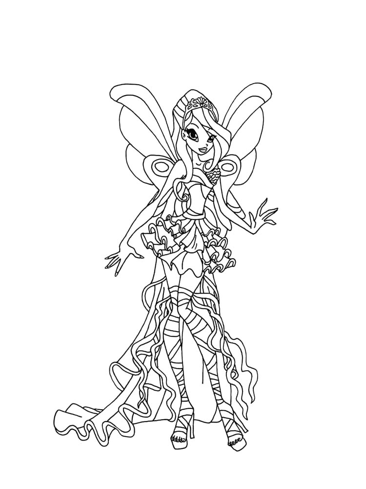 Винкс (winx) раскраска для детей 14