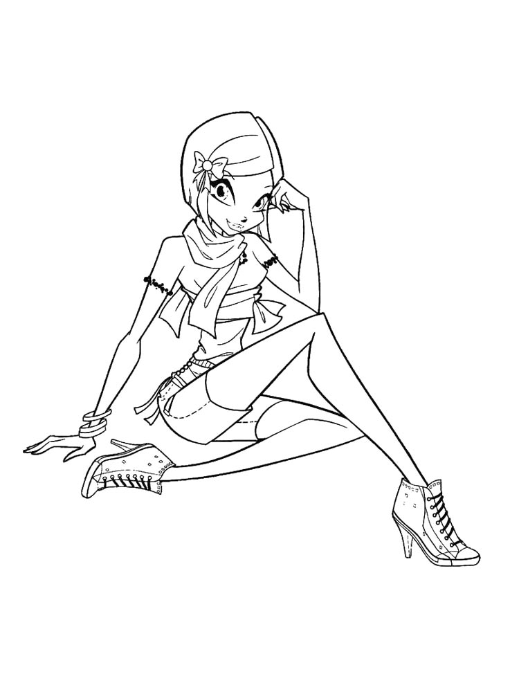 Винкс (winx) раскраска для детей 17