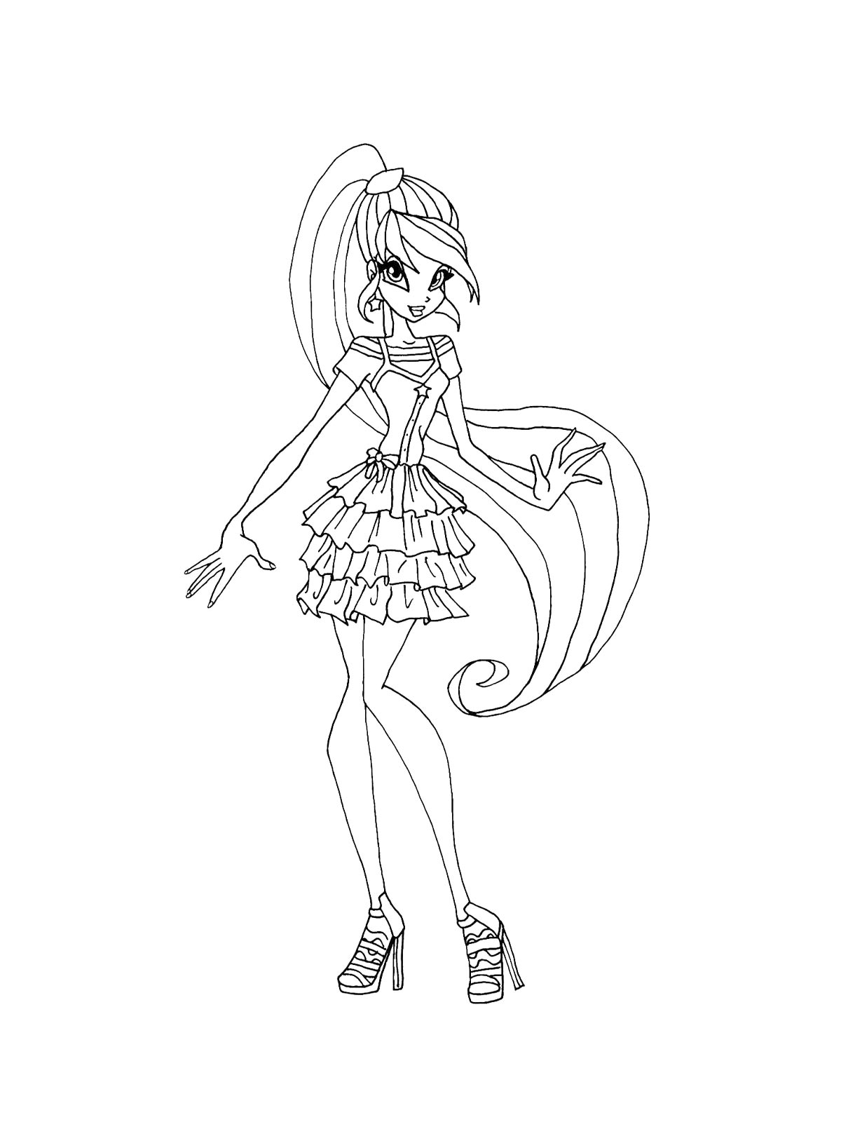Винкс (winx) раскраска для детей 29