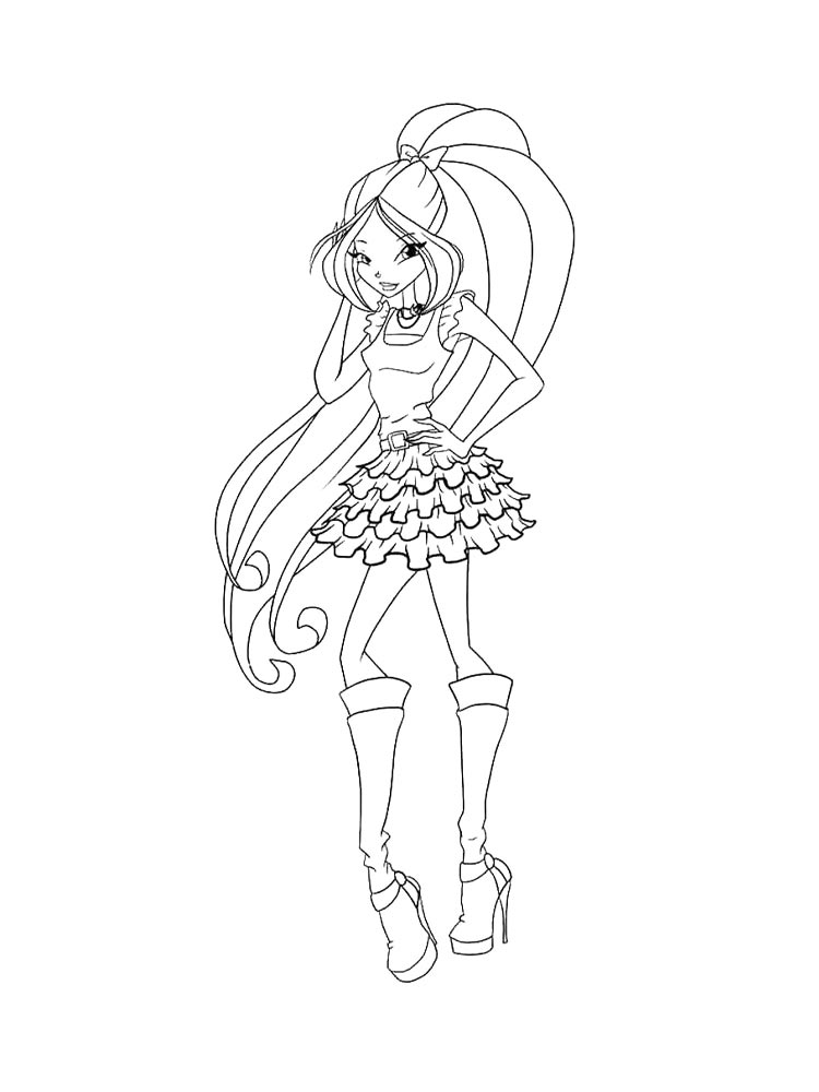 Винкс (winx) раскраска для детей 32