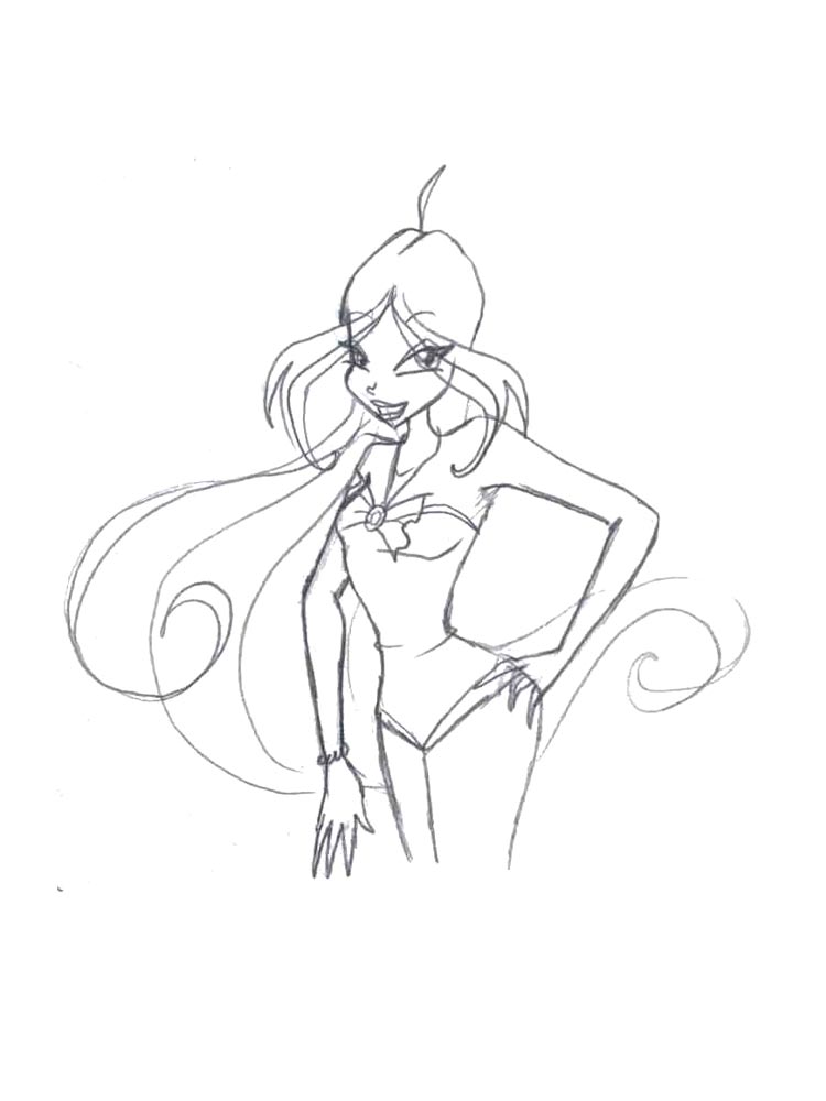 Винкс (winx) раскраска для детей 33