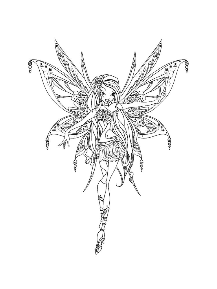 Винкс (winx) рисунок для раскрашивания 12