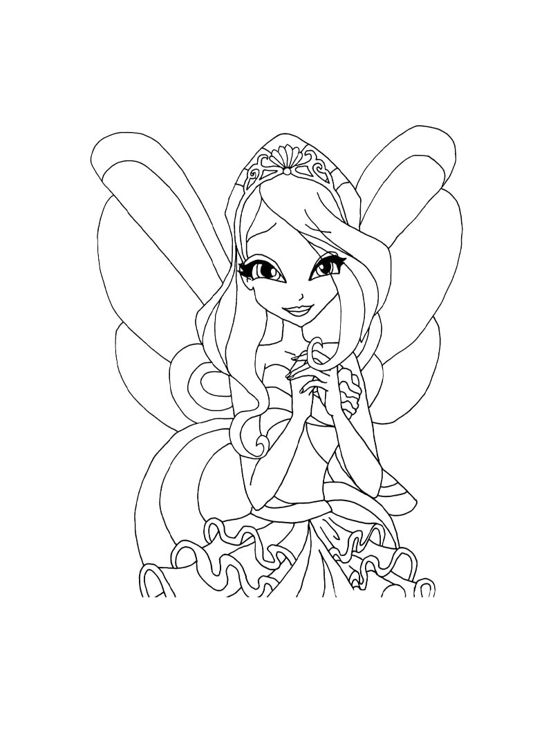Винкс (winx) рисунок для раскрашивания 13